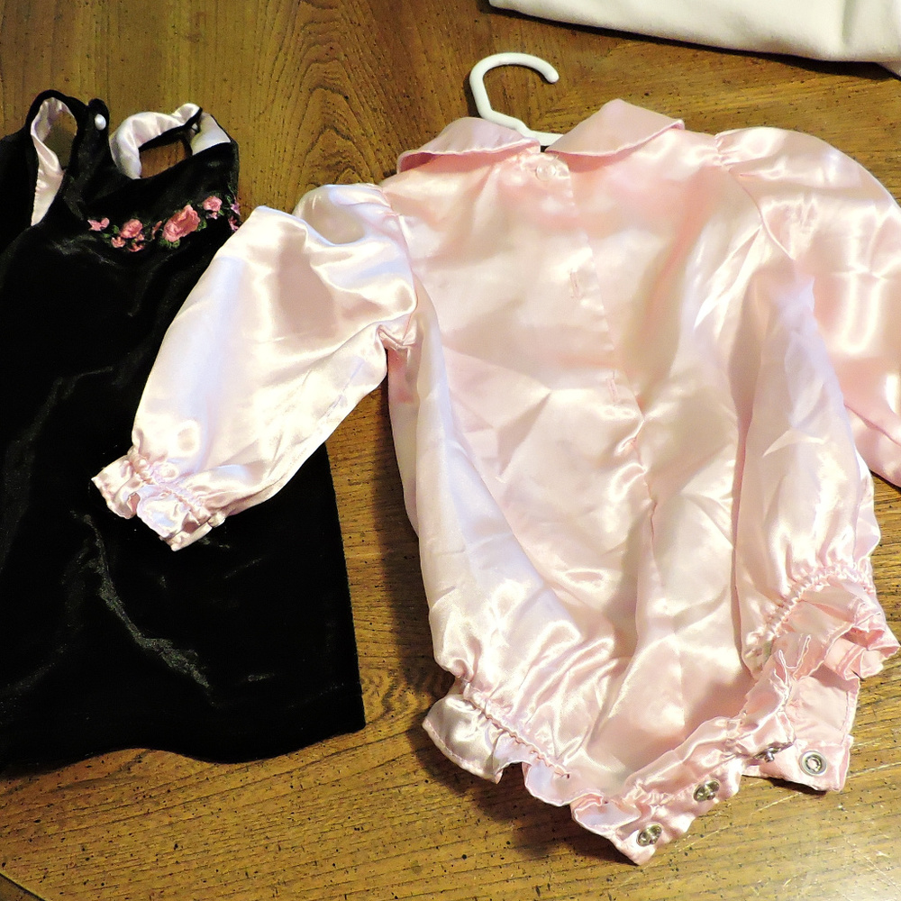 JUMPER - Velvety jumper, 2 Piece Dress, 12mo blk & pink